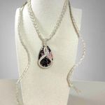 Free People  Vacation Pendant Necklace NWT Turtle Macrame Gemstone Bohemian Photo 0