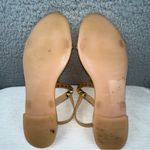 Stuart Weitzman Shoes 10 Gold Womens Jelly Rose Studded T-Strap Sandals Photo 1