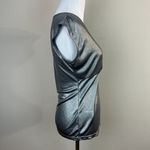 Ann Taylor  Top XS Silver Shimmery V-Neck Sleeveless Sheer Metallic Women New NWT Photo 3