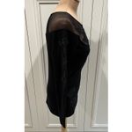 Boston Proper  Black Mesh Embroidered Top Whimsigoth Goth Dark Romantic Photo 3