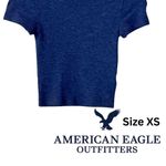 American Eagle  Outfitters Navy Short Sleeve Waffle Baby Tee Photo 1