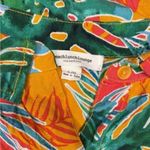 Beach lunch lounge Floral tropical Hawaiian sleeveless tank top shirt tie front Photo 3