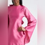 Oríré Women's Pink Dayar Ruffle Long Sleeve Satin Cocktail Dress, Size 2,$545 Photo 6