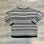J. Jill Black White Stripe Cotton Linen Sweater 3/4 Sleeve J47 Size XS Photo 4