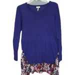 LOGO By Lori Goldstein XS Cardigan Sweater Cotton Cashmere Fairy Whimsical Blue Photo 1