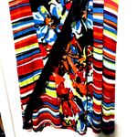 Multiples  Colorful Maxi Skirt Size L jersey knit stretch faux wrap Photo 1