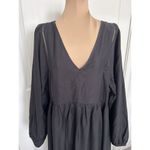 Madewell  V-Neck Balloon Sleeve Empire Midi Dress In Black NO147 Size M Photo 3