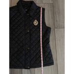 Ralph Lauren Lauren  Puffer Vest Womens Medium Black Snap Quilt Crest Logo Photo 8