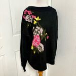 Umgee  Floral Lace Up Back Sweater Photo 3
