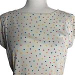 Vintage 80s Boxy T Shirt Top M White Square Dots Pockets Short Sleeve Size M Photo 1