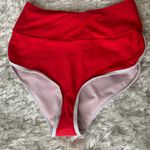 Red White Sporty Two Piece Bikini High Waist Tank Style Sz Small Photo 4