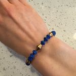 ALEX AND ANI  Beaded Blue and Gold Bracelet Photo 6