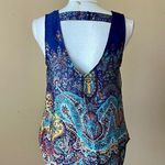 FUN 2 FUN | Blue Printed Open Back Tank Top Sz S Photo 3