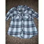 Croft & Barrow  Women's Blue Plaid blouse size‎ petite medium Photo 1