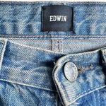 Edwin Denim Cai classic Straight High‎ Waist Non stretch Ripped Jeans size 26 Blue Photo 3