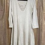 Torrid Light Gray Mini Sweater Cross Front Skater Dress 18/20 2X Photo 0
