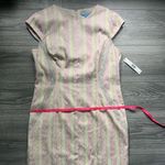 Antonio Melani NEW Pink Yellow Tweed Cap Sleeve Fitted Career Dress Size 12 Work Photo 7