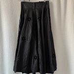 Vintage black taffeta skirt with velvet floral appliqués contemporary size 4 Photo 2