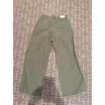 Aura Brands Women's Olive Green Wide Leg Jeans Raw Hem Size 28 Photo 2