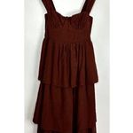 We Wore What Corset Poplin Maxi Dress in Smoked Paprika Size US 0 Photo 2