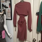 Susana Monaco NWT  Deep V Cut Out Long Sleeve Dress in Lipstick Photo 2