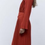 ZARA  Long Sleeve Pleated Midi Dress Photo 4