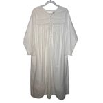 1990s Eileen West White Cotton Lace Pintuck Nightgown Medium Photo 1