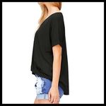 Double Zero Black Wrap Surplice V Neck Asymmetrical Top Small S Photo 1