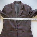 1. State State Glen Plaid One Button Blazer Jacket Mahogany Notch Lapel Women Size 10 Photo 7