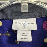 Jaclyn Smith  Purple Key Pattern Long-sleeve Button Up XL 80's 90's Style Photo 6