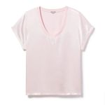 Pj Harlow Gianna Satin V-Neck Tee Blush Pink Size XS Lounge Pajama Top Photo 3