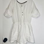 Knox Rose  Romper Size SMALL Women's Boho Short Sleeve Gauze Shorts White Peasant Photo 0
