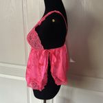 Victoria's Secret RETRO Y2K  HOT PINK SATIN LACE SEXY BABY DOLL TOP Photo 7