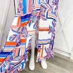 Foxiedox Kai Chiffon Maxi Dress Geometric Floral Stripe Multi Print XS Photo 7