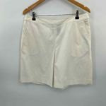 Lauren Ralph Lauren Back Porch Bermuda Shorts Womens 12 White Cotton Nylon NEW Photo 1