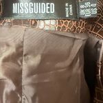 Missguided Faux Leather Croc Print Brown Cropped Jacket Street Style Size 4 Photo 3