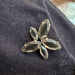 ZARA  Dark Blue Denim Couture Shift Dress Floral Rhinestones Women’s Size Medium Photo 9