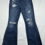 American Eagle  Vintage Hi Rise Flare Jeans Women's 10 Long Distressed 34 Inseam Photo 0