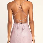 NWT Lulus Earned Your Win Pink Metallic Lace Photo 1