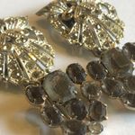 Lot of 2 Shoe Clips Vintage Silver Tone CZ Rhinestones Photo 2
