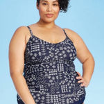 Kona Sol  Shirred Tankini Top Navy 14W Photo 0