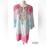 Sundance  Dreaming in Color Women's Tunic Cover up Tie Dye Beaded Size Small Photo 1