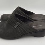 Croft & Barrow Leather Slip On Mule Clogs Charity Gray Block Heel Women Sz 7.5 M Photo 4