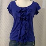 Grace Elements Round Neck Tee with Ruffles EUC Photo 0