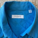 Equipment  100% Silk Button Up Blouse in Electric Blue Size S Photo 4