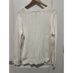 Ralph Lauren Lauren  Cable-Knit Cotton V-Neck Sweater White Size 1X Preppy Photo 1