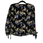 New Banana Republic Black Floral Satin Blouse Top Size S Photo 2