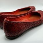 RARE HTF Leather Calzoleria Toscana Women 38 US8 Red Woven Flats Made In Italy Size 8 Photo 3