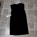 Dress the Population  Black Midi Dress with Slit Photo 10