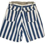 Vintage Chic Blue and White Striped Denim High Rise Shorts 1980s Waist 29 Inches Photo 1